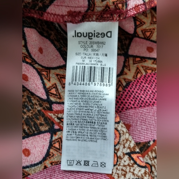 Desigual off shoulder boho peasant blouse top M - Picture 8 of 11